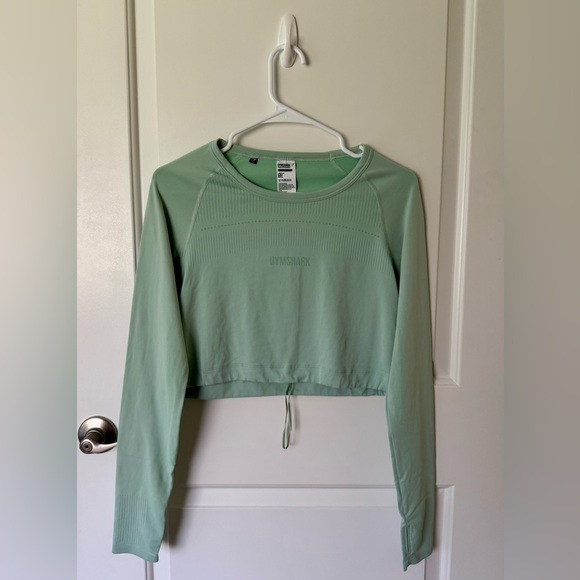 Gymshark Dry Drawstring Long Sleeve Crop Top - Picture 2 of 8
